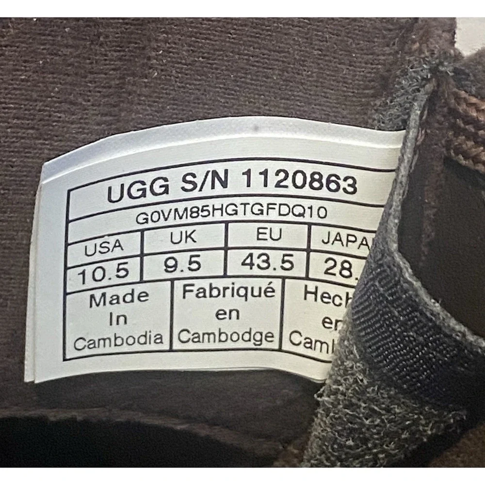 UGG Baysider Chukka Waterproof Brown Leather Boots Men 10.5 - Read Description